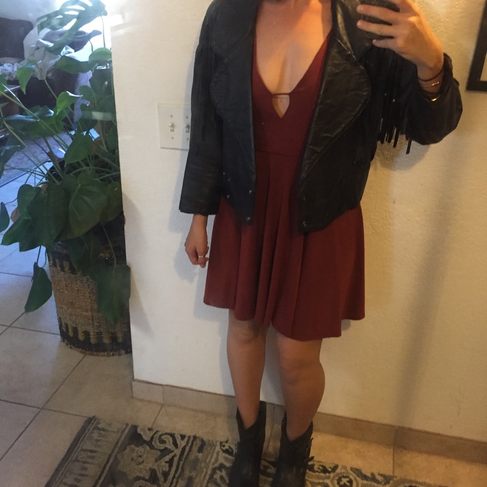 Silence + Noise rust colored dress